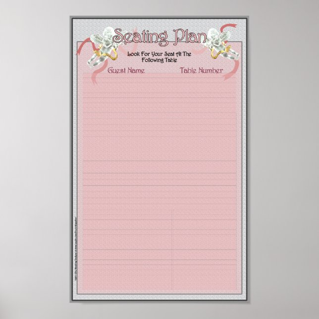 Classic Wedding Memories Seating Plan Poster (Front)
