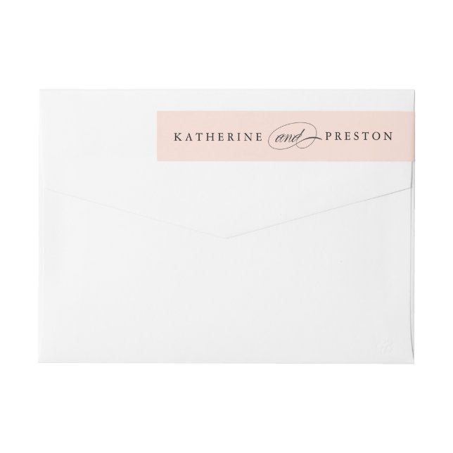 Classic Wedding Monogram Return Address Label (Back)