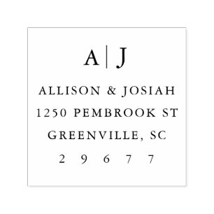 Classic Wedding Monogram Return Address Self-inking Stamp