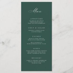 Classic Wedding Reception Party Meal Menu Card
