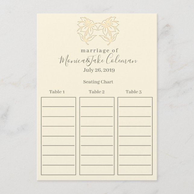 Classic Wedding Reception | Seating Chart Enclosure Card (Front)