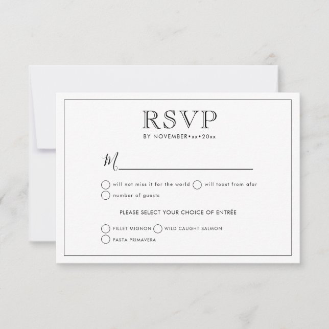 Classic Wedding RSVP Stylish Announcement (Front)