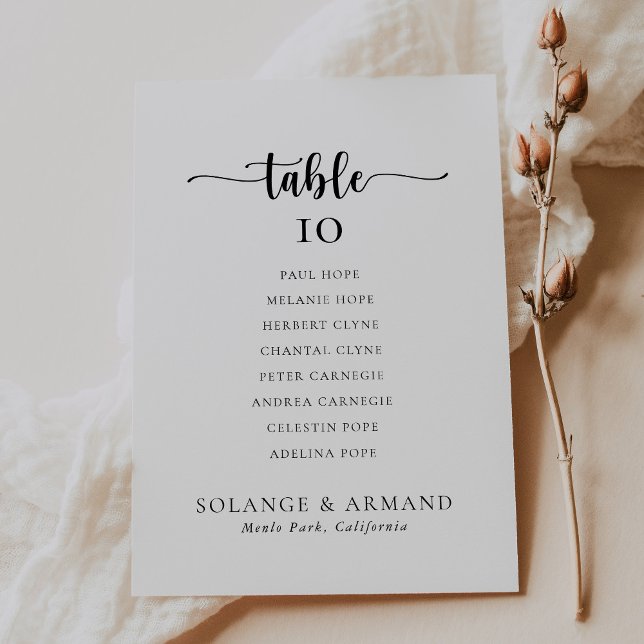 Classic Wedding Table 6 Seating Chart card (Creator Uploaded)