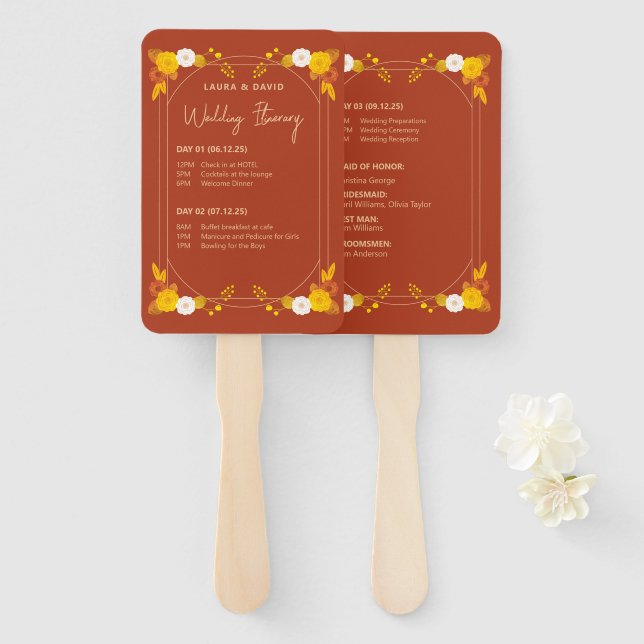 Classic Wedding Theme  Hand Fan (Front and Back)