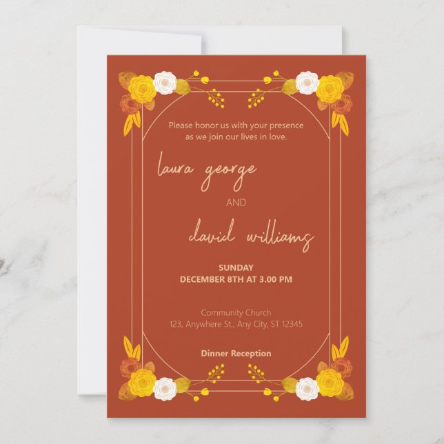 Classic Wedding Theme  Invitation (Front)
