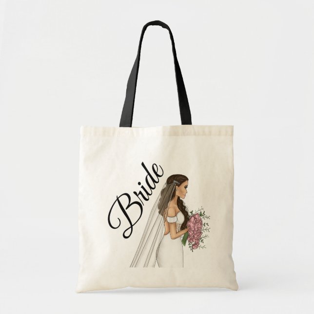 Classic Weddings Fashion Illustration Bride Tote Bag (Front)