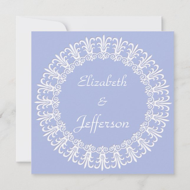 Classic Wedgewood Blue 1 Faire-part de mariage (Dos)