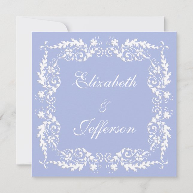 Classic Wedgewood Blue 2 Wedding Invitation (Back)