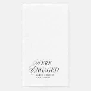 Classic We're Engaged Engagement Party Napkin