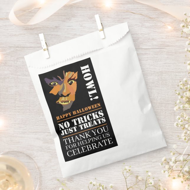Classic Werewolf, Halloween Party Favour Bag (Clipped)