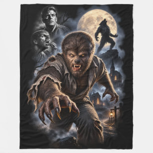 Classic Werewolf Horror Fleece Blanket