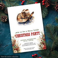 Classic Western Christmas party editable invites