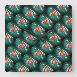 Classic wet fly pattern for trout and bass fishing square wall clock