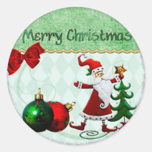 Classic Whimsey Christmas GIFT Round Sticker