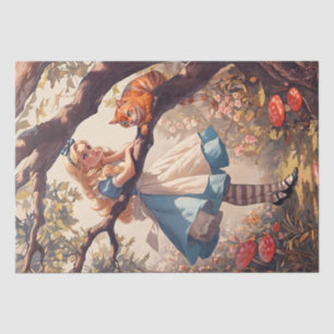 Classic Whimsical Alice and the Cheshire Cat Tissue Paper