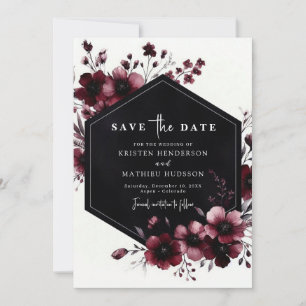 Classic Whimsical Burgundy Wedding Save The Date
