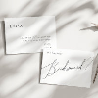 Classic Whimsical Script Bridesmaid Proposal Card