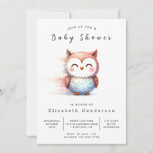 Classic Whimsy Owl Baby Shower Invitation