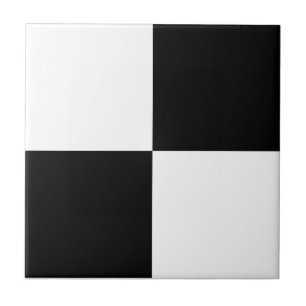 Classic White and Black Large Square Box Pattern Tile