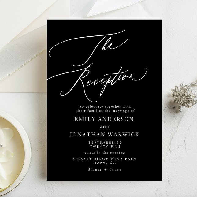 Classic White and Black Simple Wedding Reception Invitation (Creator Uploaded)