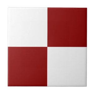 Classic White and Christmas Red Square Box Pattern Tile