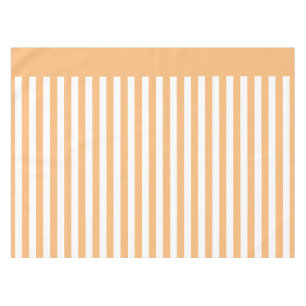 Classic White and Light Orange Stripes Tablecloth