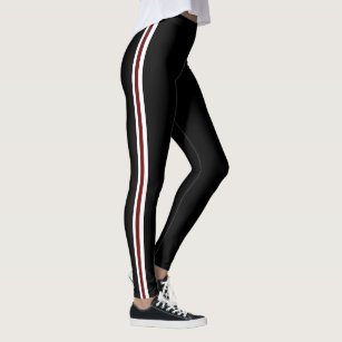 Red White and Black-Striped Leggings for Sale by PharrisArt