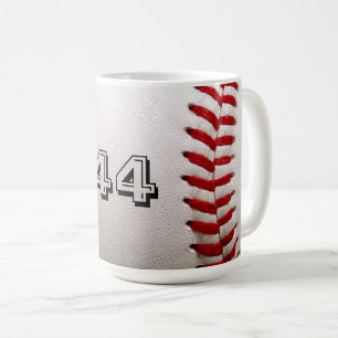 Classic White Baseball with Custom Jersey Number Coffee Mug