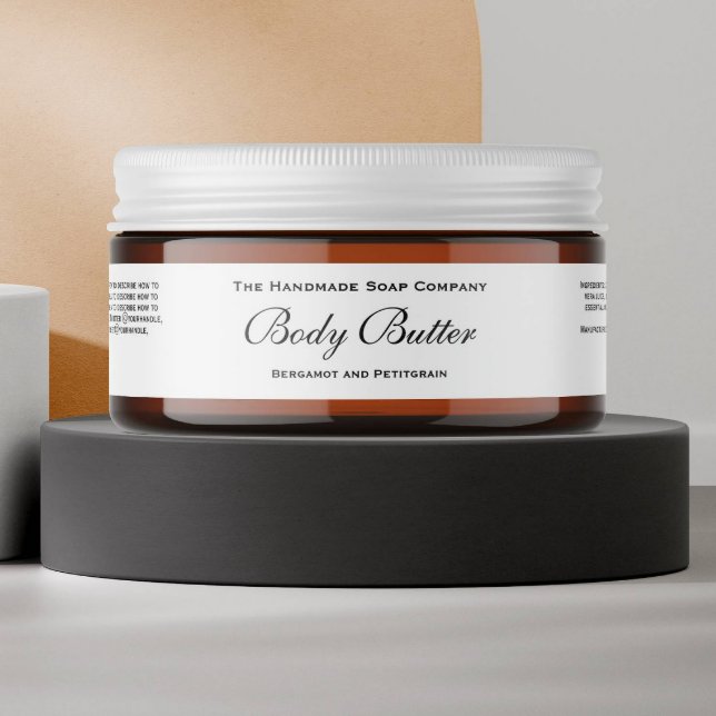 Classic White Body Butter Jar Label 1" x 7.25" (Creator Uploaded)