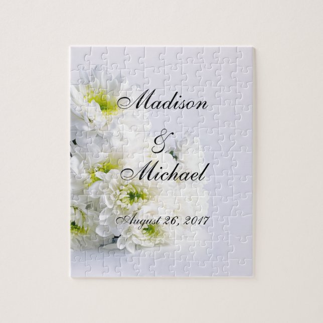 Classic White Bouquet on Wedding White Background Jigsaw Puzzle (Vertical)