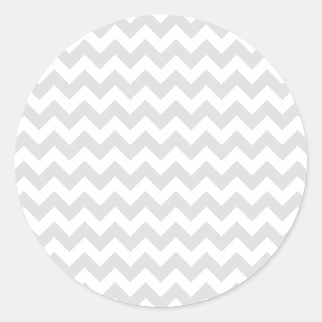 Classic White Chevrons Decor Classic Round Sticker (Front)