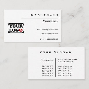 Classic White Custom Logo Template Professional Business Card
