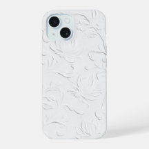 Classic White Floral Embossed Phone Case