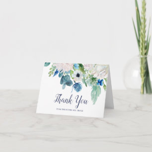 Classic White Flowers Future Mrs Thank You Card