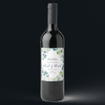 Classic White Flowers Maid of Honour Proposal Wine Label<br><div class="desc">This classic white flowers maid of honour proposal wine label is perfect for a spring wedding. The elegant floral design features soft ivory and white roses, peonies, and chrysanthemum with touches of periwinkle blue watercolor flowers and green foliage. Customize the wine bottle label with the name of the bridesmaid, a...</div>