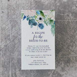 Classic White Flowers Recipe Request Enclosure Card