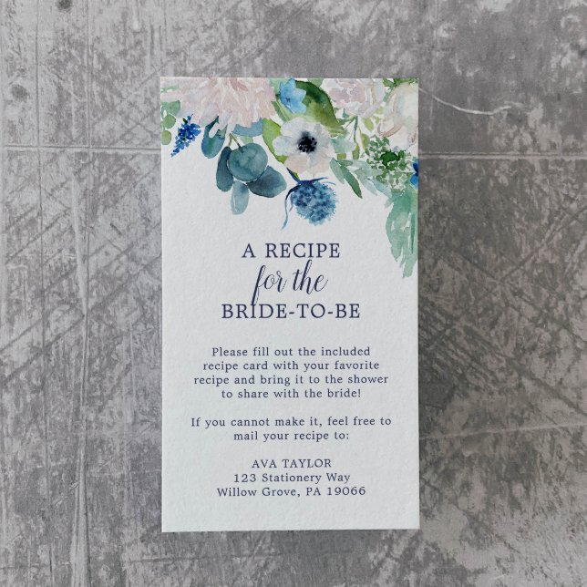 Classic White Flowers Recipe Request Enclosure Card (Creator Uploaded)