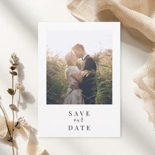 Classic White Frame Photo Wedding Save The Date
