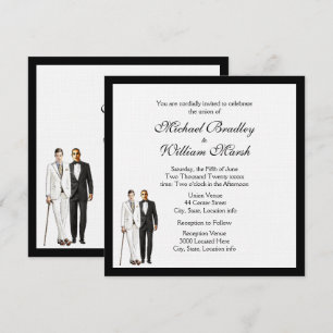Classic White Gay Faire-part de mariage