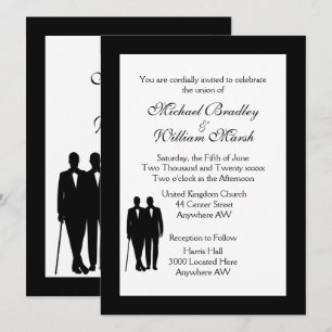 Classic White Gay Faire-part de mariage