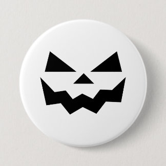 Classic White Jack-o-lantern pumpkin face smiling 3 Inch Round Button