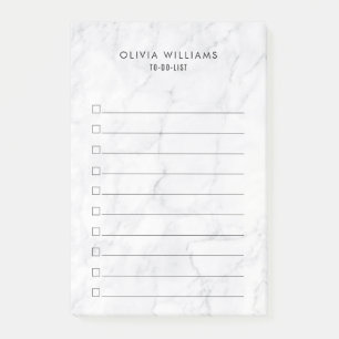 Classic White Marble To-Do List Post-it Notes