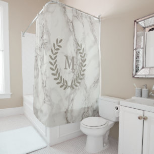 Classic White Marble with Taupe Laurels Custom