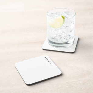 Classic White Minimal Black Bold Vertical Name Coaster
