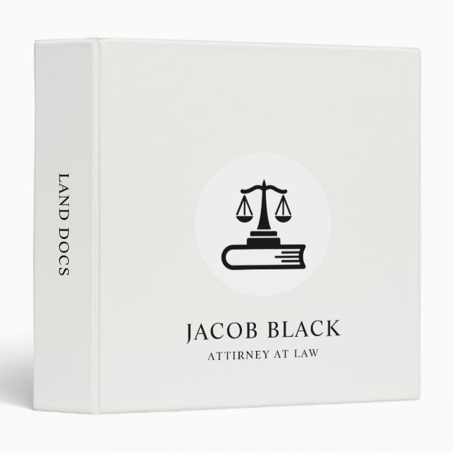 Classic White Modern Editable Binder Custom Script (Front/Spine)