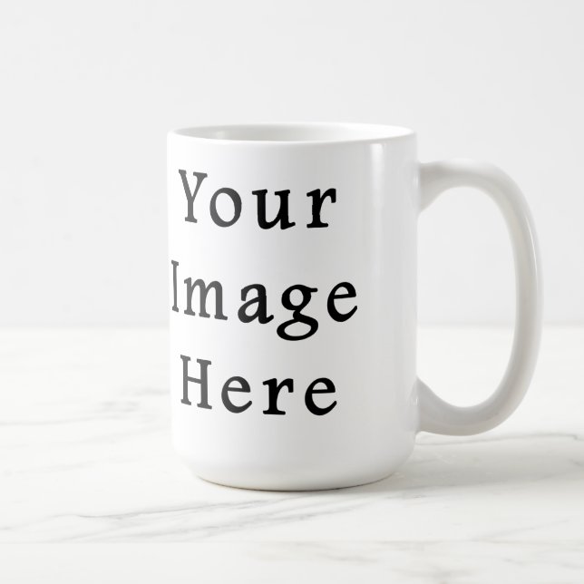 Classic White Mug 15 Ounce Cup - Customized Blank (Right)
