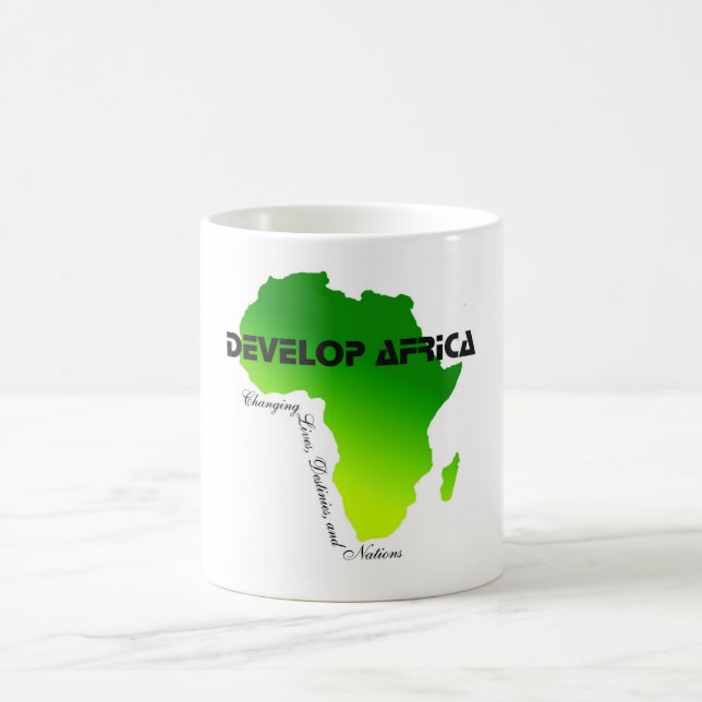 classic white mug with Africa outline (Center)