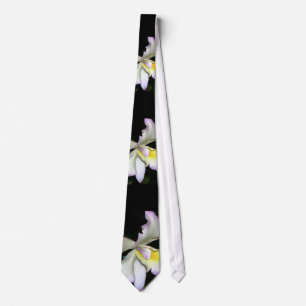 Classic White Orchid Wedding Tie