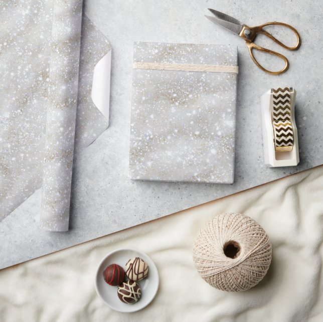 Classic White Pearl White Glitter Pattern Wrapping Paper (Crafts)