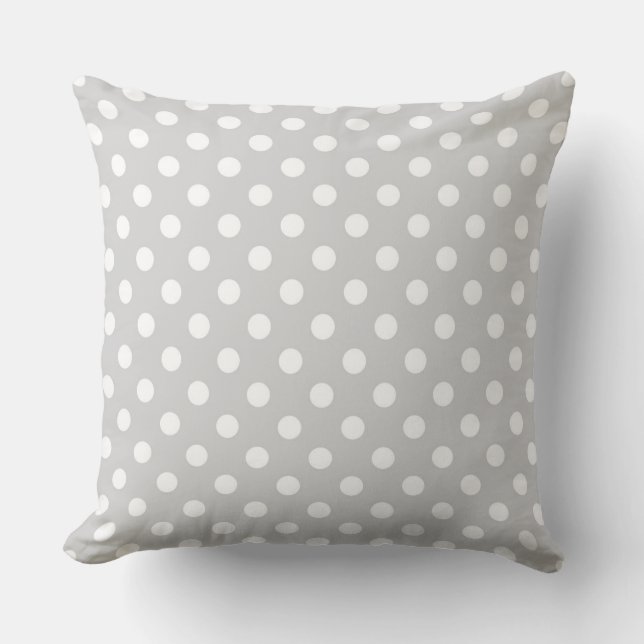 Classic white peas on a light grey background throw pillow (Front)
